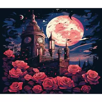 RUOPOTY Diy картина по номерам комплект рамка лунная ночь картина раскраска по номерам для взрослых ремесла домашний декор 40x50cm NO Frame