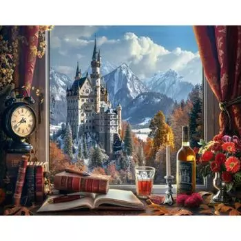 RUOPOTY Diy картина по номерам, окно, пейзаж, ремесла, рисунок, раскраска по номерам для взрослых, домашние художественные поделки, подарок своими руками 40x50cm NO Frame