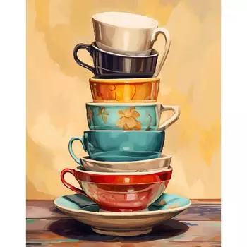 Ruopoty Diy картина по номерам, ручная роспись, подарки, чаша, картина по номерам, домашний декор, искусство 40x50 см/16x20 дюймов без рамки 40x50cm NO Frame