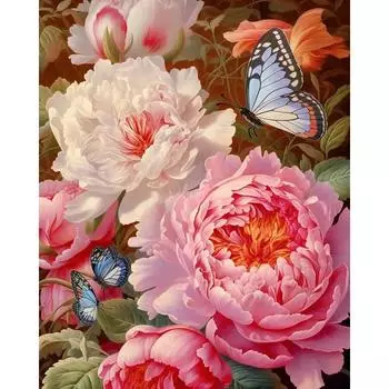 Ruopoty DIY картина по номерам с рамкой цветок пиона рисунок по номерам настенное искусство для взрослых картина раскраска Настенный декор 40x50cm NO Frame