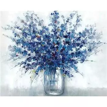 Ruopoty DIY картина по номерам с рамкой для синего цветка 40x50 см раскраска по номерам на холсте домашняя декоративная живопись 40x50cm NO Frame