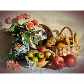 Ruopoty Diy картина по номерам с рамкой цветы и фрукты картина акриловой краской на холсте картина по номерам для взрослых