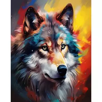 Ruopoty Diy картина по номерам волк картина краска сделай сам подарок раскраска с цифрами для домашнего декора ручная роспись 40x50cm NO Frame