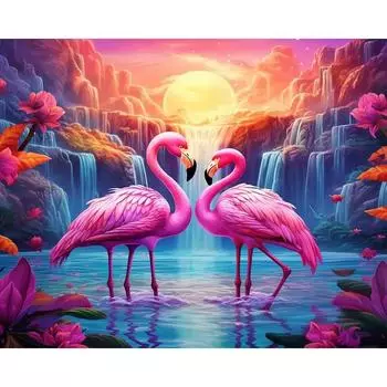 Ruopoty DIY картинки по номерам картины с животными по номерам Фламинго рисунок на холсте ручная роспись наборы для рисования домашний декор 40x50cm NO Frame