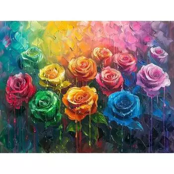 RUOPOTY Diy Краска Номер Для Взрослых Красочная Роза Ручная Роспись Абстрактные Цвета Наборы Номеров Домашний Декор Diy Gif 40x50cm NO Frame