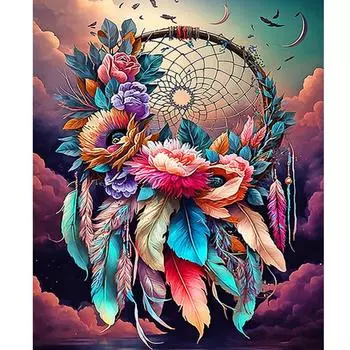 RUOPOTY Diy краска по номерам для взрослых красочная акриловая картина с перьями и наборами цифр на холсте для домашнего декора стен 40x50 см 40x50cm NO Frame