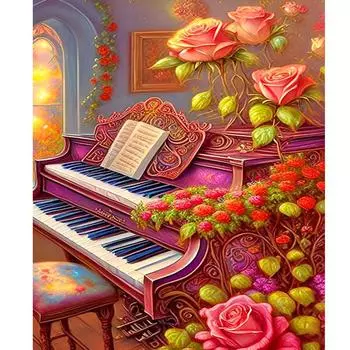 RUOPOTY Diy краска по номерам для взрослых, начинающая фортепиано, акриловая краска с номером для домашнего декора стен, поделки 40x50 см с рамкой 40x50cm NO Frame