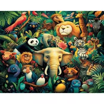 RUOPOTY Diy Paint By Numbers Kits Animal World Картина маслом Рисование Раскраска Living Art Room Painting House Indoor Wall Decoration 40x50cm NO Frame