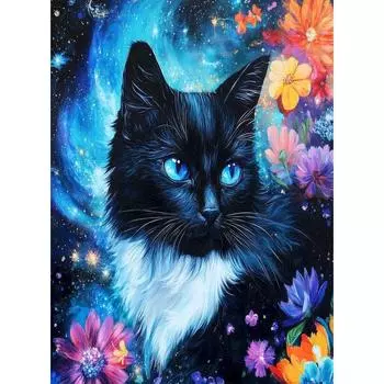 RUOPOTY Diy Paint By Numbers Kits Flower Black Cat Акриловые краски Картины Ручная роспись Картина Маслом Домашнее украшение Украшения 40x50cm NO Frame