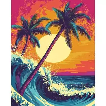 RUOPOTY Diy Painting By Numbers Wave Sunset Acrylic Paint On Canvas Landscape Picture By Numbers For Adults Diy Gift 40x50cm NO Frame