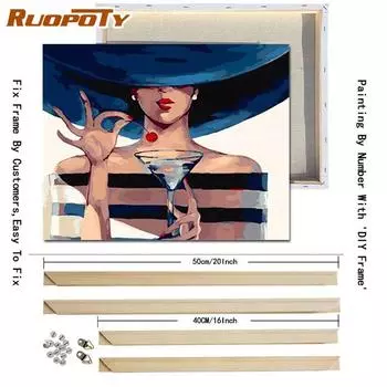Ruopoty DIY рамка DIY картина по номерам рисунок акриловая картина по номерам ручная роспись маслом искусство 40x50 см