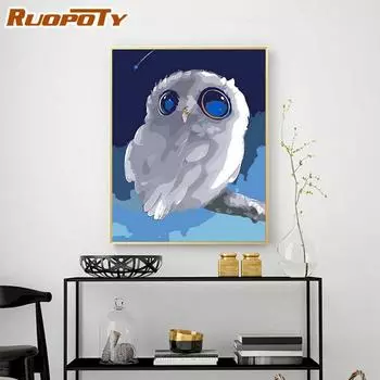 Ruopoty DIY рамка Diy картины маслом с животными по номерам наборы для декора гостиной Diy масляные краски для начинающих ручная роспись для настенного искусства