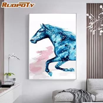 Ruopoty DIY рамка Diy картины по номерам животные акриловая настенная живопись картина по номерам холст для украшения дома искусство