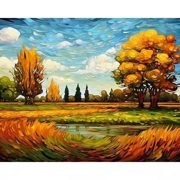 Ruopoty DIY рамка для рисования по номерам, пейзажные наборы, нулевая основа, краска по номерам, полевая ручная краска, картина по номерам, уникальный подарок 40x50cm NO Frame