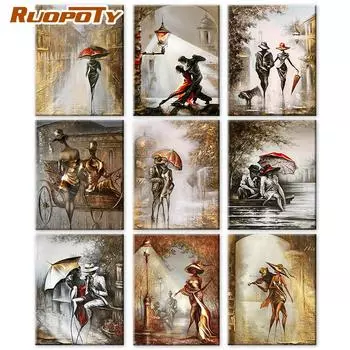 RUOPOTY DIY рамка краска по номерам любовник рисунок на холсте картина маслом по номерам наборы фигурок ручная роспись уникальные подарки 40x50cm NO Frame