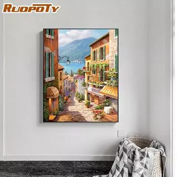 Ruopoty DIY рамка пейзаж DIY картина по номерам комплект раскраска по номерам современный дом настенная художественная картина Unqiue подарочное искусство 40x50 см