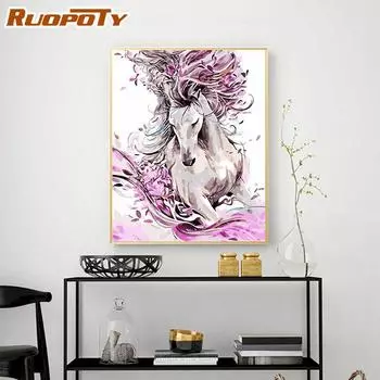 Ruopoty DIY рамка животные картина маслом DIY цифровые картины по номерам уникальный подарок Современная настенная художественная картина для произведения искусства 40x50 см