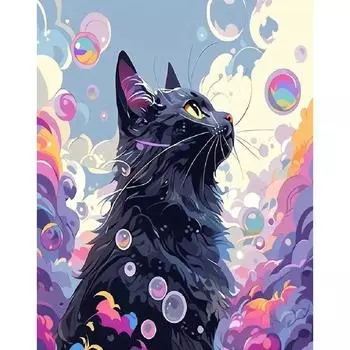 RUOPOTY Diy Schilderij Op Number Dierenkat Met Montuur Acrylverf Op Number Muurkunst Voor Volwassenen Kamer Huis Decor atie