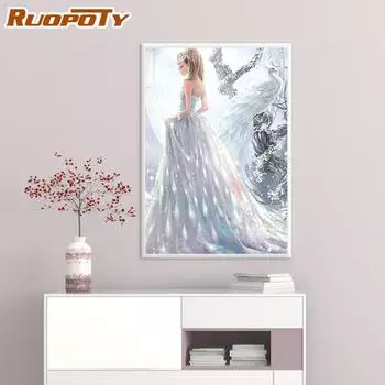 Ruopoty длинная юбка женщина DIY наборы для рисования по номерам для взрослых рисунок картина маслом ручная роспись холст картина для настенного искусства 40x50 см