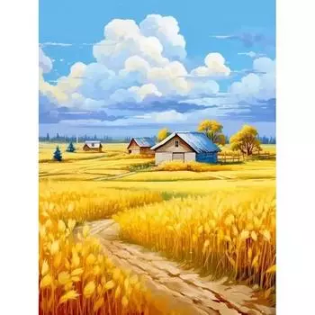 Ruopoty Golden Wheat Field краска по номерам наборы пейзажная живопись по номерам на холсте 40x50 см ручная краска DIY Draw Nmuber 40x50cm NO Frame