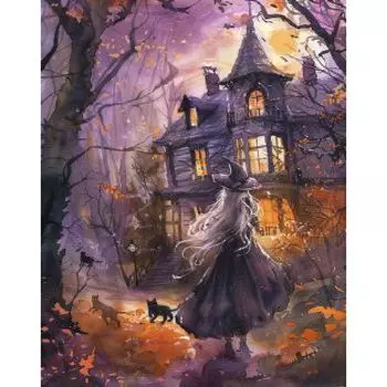 RUOPOTY Хэллоуин Дом Diy Картина по номерам для взрослых на холсте Современная настенная художественная картина по номерам Diy Подарок