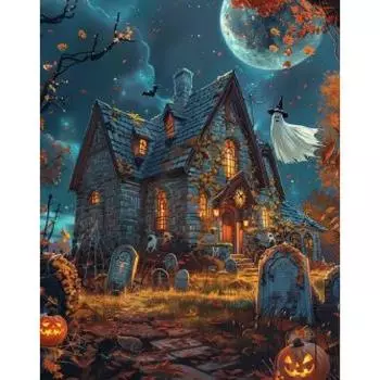 RUOPOTY Хэллоуин Раскраска по номерам для взрослых Наборы для рисования на холсте для рисования картинок Раскраска по номерам Украшение дома 40x50cm NO Frame