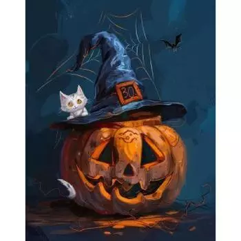 RUOPOTY Хэллоуин Тыква Картина по номерам для взрослых Стартовые наборы Персонализированная подарочная рамка Краска с номерами для домашнего декора 40x50cm NO Frame