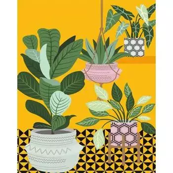 RUOPOTY иллюстрация растения DIY картина по номерам для взрослых акриловая краска на холсте ручная работа живопись по номерам домашнее настенное искусство 40x50cm NO Frame