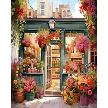 Ruopoty картина маслом по номерам цветы пейзажная рамка на холсте акриловая краска раскраска по номерам рисунок для взрослых домашний декор 40x50cm NO Frame