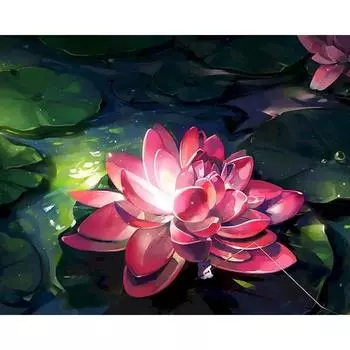 Ruopoty картина маслом по номерам для рукоделия Лотос в воде набор красок для рисования по номерам настенное украшение на холсте для взрослых 40x50cm NO Frame