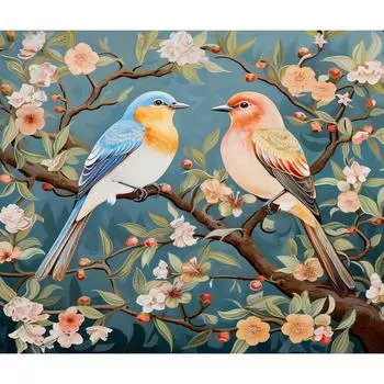 RUOPOTY картина маслом по номерам на холсте с рамкой птицы животные картина рисунок набор красок для взрослых раскраска по номерам 40x50cm NO Frame