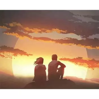 RUOPOTY картина маслом по номерам рамка холст картина закат морской пейзаж номер картина Настенный декор DIY подарок рисунок по номеру 40x50cm NO Frame