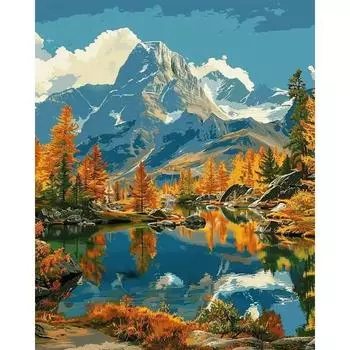 RUOPOTY Картина маслом по номеру Горы и реки Наборы для рисования на холсте Цвета Искусство по номеру Акриловая краска Дом Настенный декор 40x50cm NO Frame