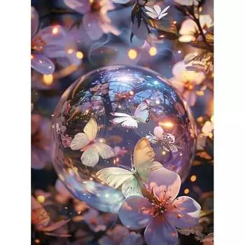 RUOPOTY картина маслом по номеру, рисунок бабочки на холсте, картины ручной работы, сделай сам, краска по цифрам, наборы глобусов с кристаллами для дома 40x50cm NO Frame