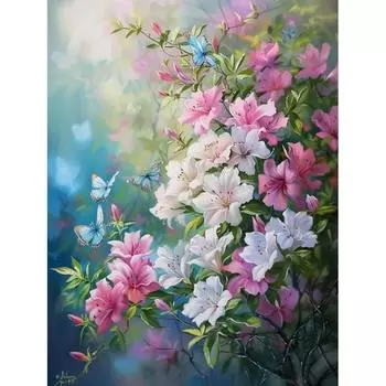 RUOPOTY картина маслом по номеру с рамкой Diy фотографии по номеру цветы рисунок на холсте цифры живопись искусство домашний декор