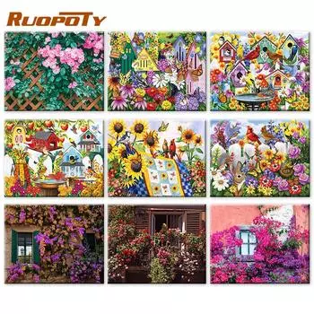 Ruopoty картина по номерам бабочка животное ручная роспись DIY рамка на холсте уникальный подарок картина цветок украшение дома 40x50cm NO Frame