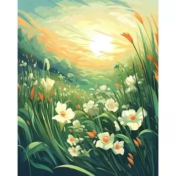 Ruopoty картина по номерам цветочный пейзаж ручная роспись картины подарок DIY картинки по номерам наборы для рисования на холсте дома 40x50cm NO Frame