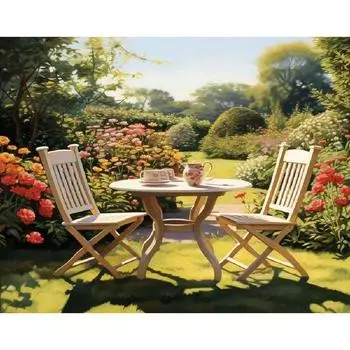 RUOPOTY картина по номерам цветочный сад с рамкой краска по номерам набор для взрослых настенное искусство пейзаж поделки своими руками 40x50cm NO Frame