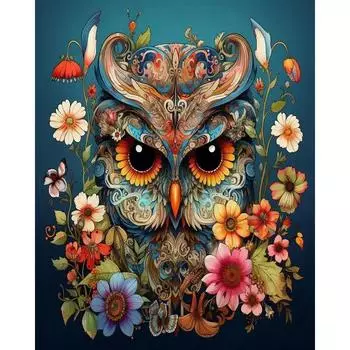 RUOPOTY картина по номерам цветок сова рисунок на холсте ручная роспись художественный подарок DIY фотографии по номерам наборы животных домашний декор 40x50cm NO Frame