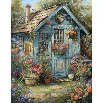 RUOPOTY картина по номерам цветы настенная картина по номерам картина дом Diy ремесла холст картины