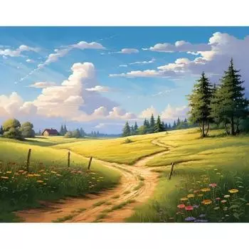 RUOPOTY картина по номерам дерево с рамкой ручная роспись картина по номерам пейзаж украшение дома уникальный подарок 40x50cm NO Frame