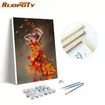 Ruopoty картина по номерам девушка рисунок настенная живопись на холсте акриловый рисунок уникальный подарок картина по номерам женщины для гостиной 40x50cm NO Frame