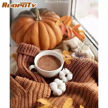 Ruopoty картина по номерам DIY Натюрморт серии картина маслом ручная роспись акриловая краска для декора гостиной 40x50 см безрамное