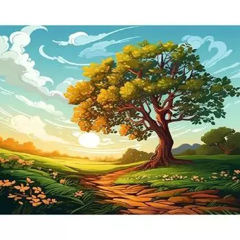 RUOPOTY картина по номерам для взрослых дерево с рамкой картина по номерам пейзаж DIY ремесла домашний декор