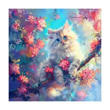 RUOPOTY картина по номерам для взрослых кошки животные Diy картина по номерам цветок на холсте украшение дома 40x40cm NO Frame