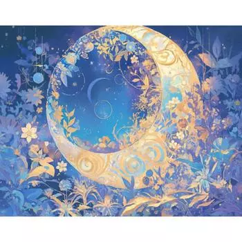 RUOPOTY Картина по номерам для взрослых Луна Diy Наборы Акриловая краска Ручная роспись Искусство Diy Картина на холсте Рисунок Раскраска по номерам 40x50cm NO Frame