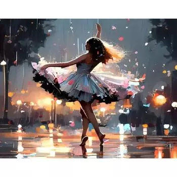 RUOPOTY картина по номерам для взрослых Rainfall Landsape настенная картина с рамкой домашний декор на холсте подарок «сделай сам» 40x50cm NO Frame