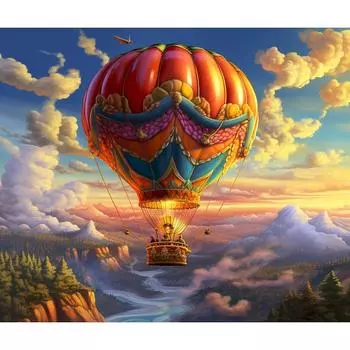 RUOPOTY картина по номерам для взрослых, воздушный шар с рамкой в комплекте, поделки своими руками, настенная картина ручной работы для домашнего декора 40x50cm NO Frame