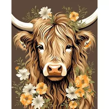 RUOPOTY Картина по номерам для взрослых Як Животные Ручная работа Картина Раскраска Краска Набор Настенное Искусство Подарок Идеи для Поделок 40x50cm NO Frame