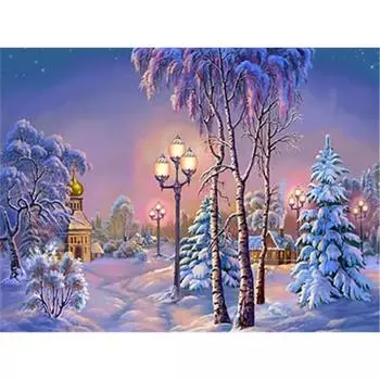 Ruopoty картина по номерам для зимы, набор на холсте, рамка, акриловые краски ручной работы, взрослые для рисования, наборы «сделай сам», художественное украшение изображения 40x50cm NO Frame